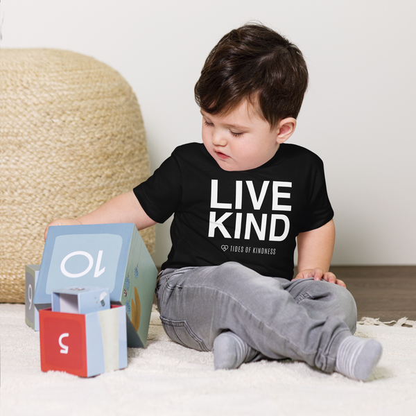 Toddler Tee - LIVE KIND - White Ink
