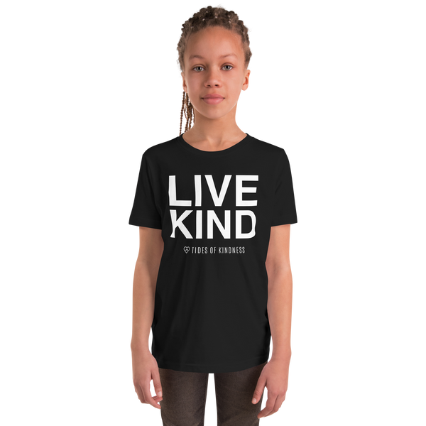 Youth Short-Sleeve T-Shirt - LIVE KIND - White Ink