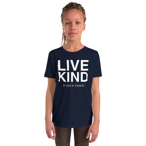 Youth Short-Sleeve T-Shirt - LIVE KIND - White Ink
