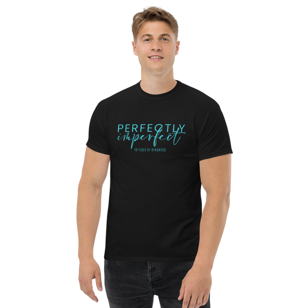 Men's Heavyweight Tee - PERFECTLY IMPERFECT - Teal Ink
