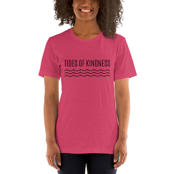 Short-Sleeve Unisex T Shirt – TIDES of KINDNESS w/ WAVES – Black Ink