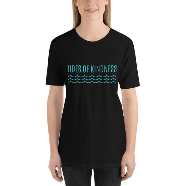 Short-Sleeve Unisex T Shirt – TIDES of KINDNESS w/ WAVES – Teal Ink