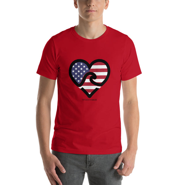 Short-Sleeve Unisex T-Shirt - AMERICAN FLAG - Black Ink