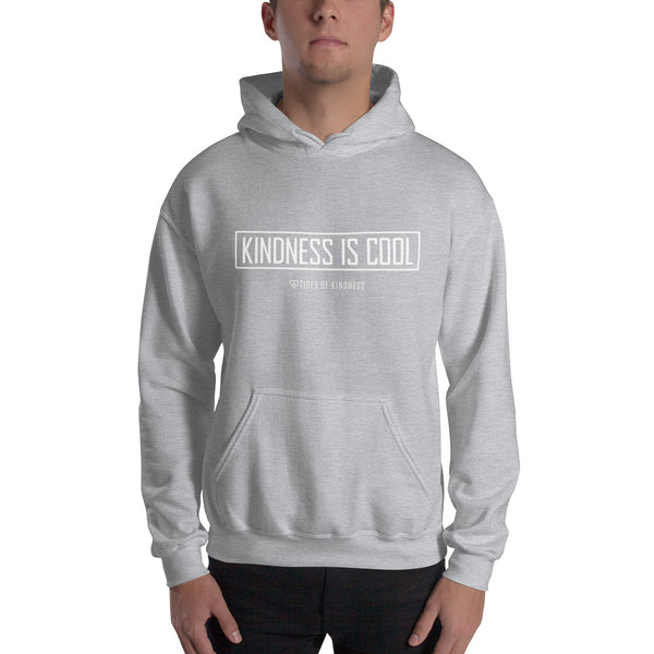 Hoodie Unisex Sweatshirt - KINDNESS IS COOL - White Ink