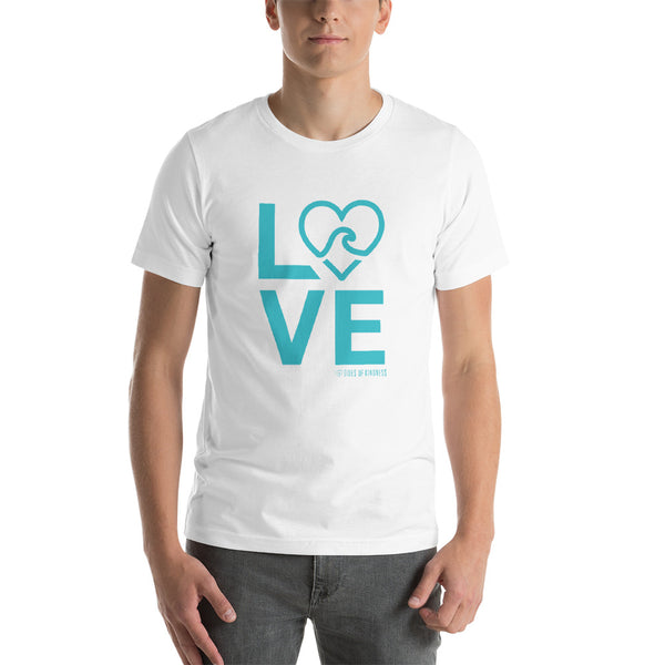 Short-Sleeve Unisex T-Shirt - LOVE / Front - Teal Ink