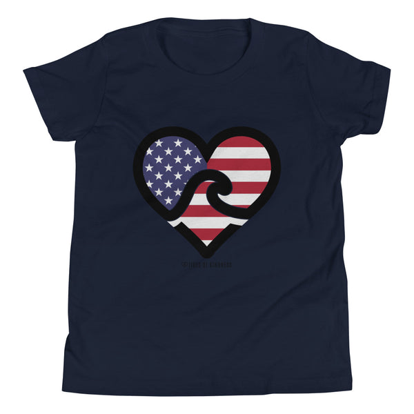Youth Short-Sleeve T-Shirt - AMERICAN FLAG - Black Ink