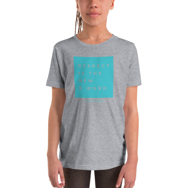 Youth Short-Sleeve T-Shirt - RESPECT IS THE NEW R WORD - Teal Ink