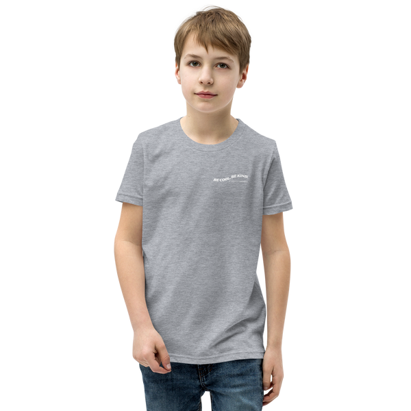 Youth Short-Sleeve T-Shirt - BE COOL. BE KIND. - White Ink
