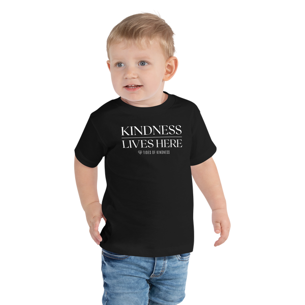 Toddler Tee - KINDNESS LIVES HERE - White Ink