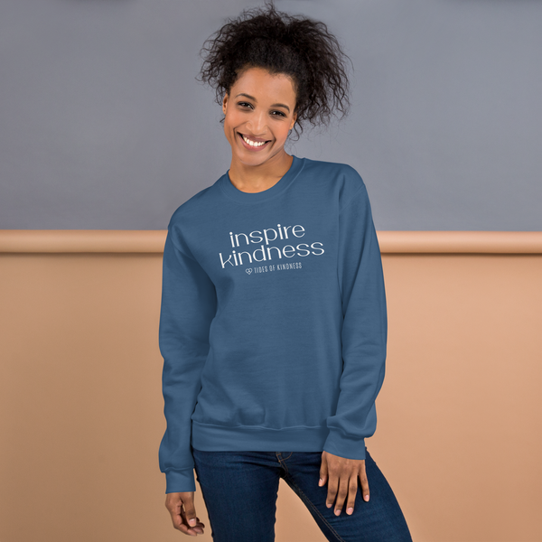 Crewneck Unisex Sweatshirt - INSPIRE KINDNESS - White Ink