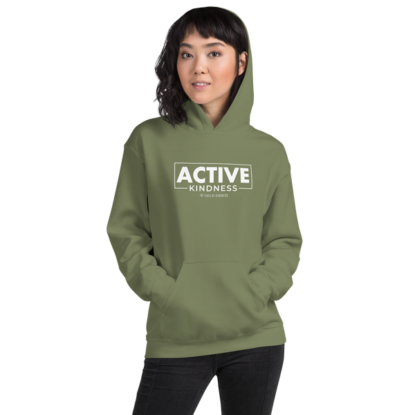 Unisex Hoodie Sweatshirt - ACTIVE KINDNESS - Black Ink