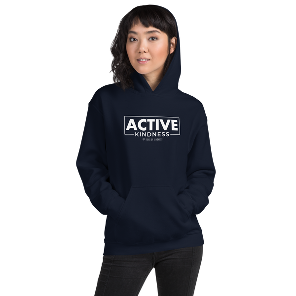 Unisex Hoodie Sweatshirt - ACTIVE KINDNESS - Black Ink