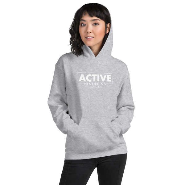 Unisex Hoodie Sweatshirt - ACTIVE KINDNESS - Black Ink