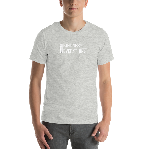 Short-Sleeve Unisex t-shirt - KINDNESS OVER EVERYTHING - White Ink