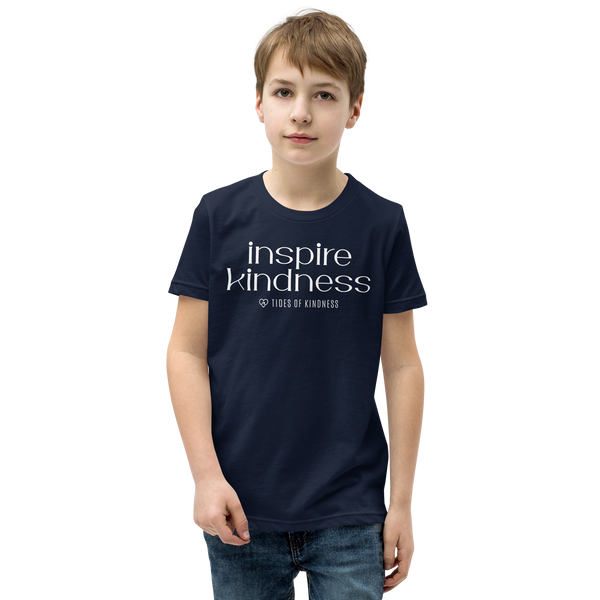 Youth Short-Sleeve T-Shirt - INSPIRE KINDNESS - White Ink