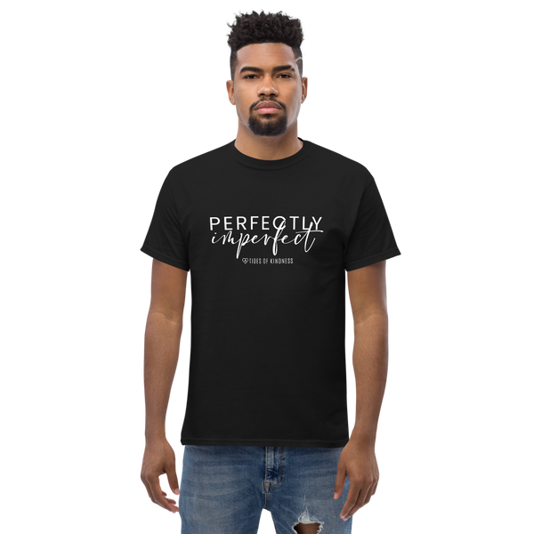 Men's Heavyweight Tee - PERFECTLY IMPERFECT - White Ink