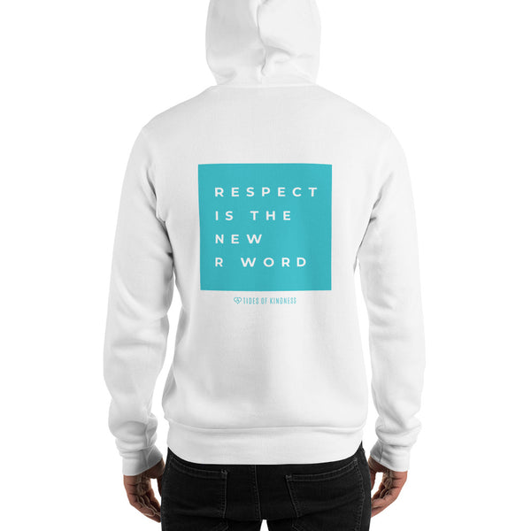Hoodie Unisex Sweatshirt - RESPECT IS THE NEW R WORD - Teal Ink