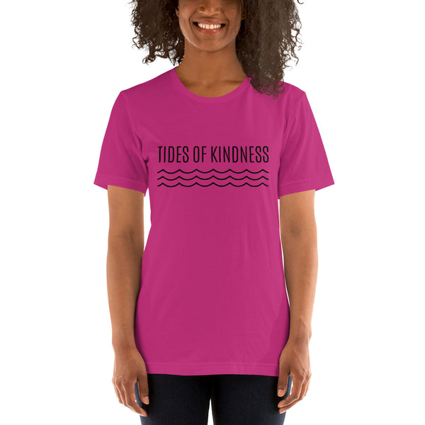 Short-Sleeve Unisex T Shirt – TIDES of KINDNESS w/ WAVES – Black Ink