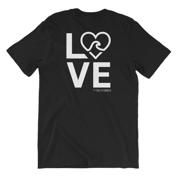 Short-Sleeve Unisex T-Shirt - LOVE / Back - White Ink