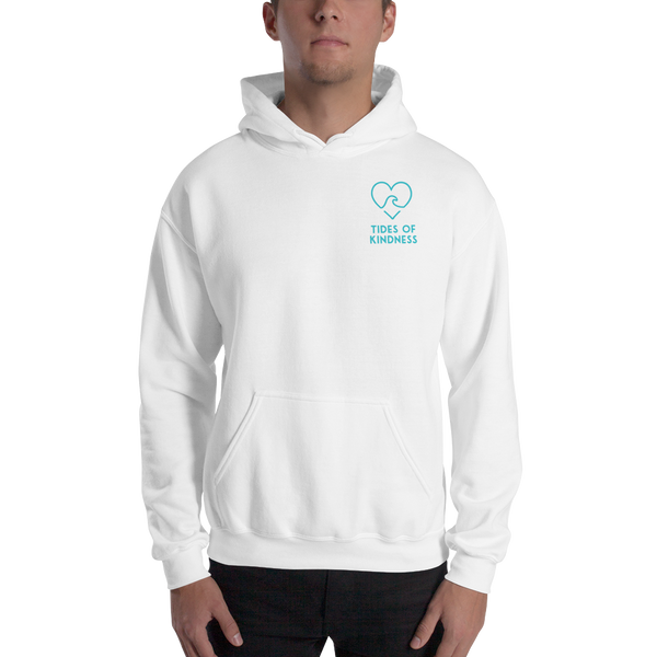 Hoodie Unisex Sweatshirt – 2 Sides - COAST 2 COAST KINDNESS / Back Logo/Front – Teal Ink