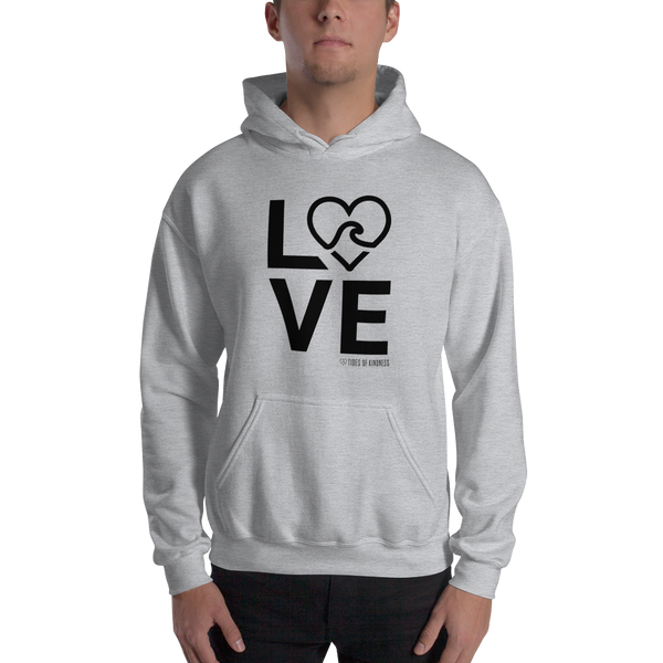 Hoodie Unisex Sweatshirt - LOVE / Front - Black Ink