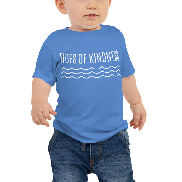 Baby Tee - TIDES of KINDNESS w/ WAVES - White Ink