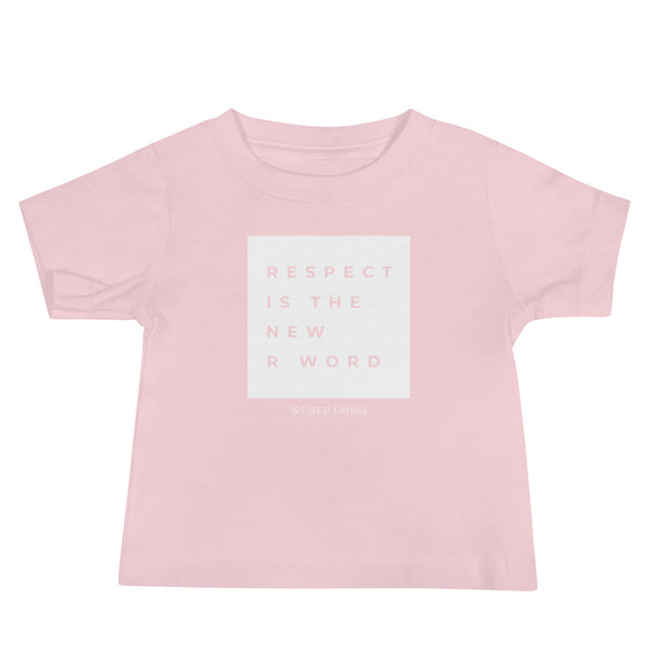 Baby Jersey Tee - RESPECT IS THE NEW R WORD - White Ink