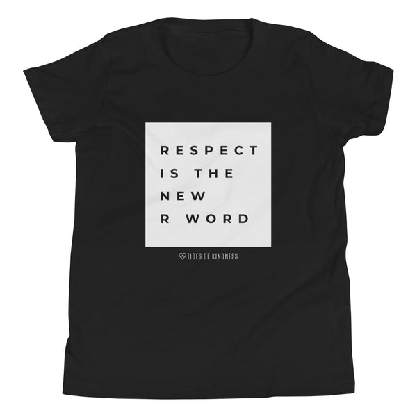 Youth Short-Sleeve T-Shirt - RESPECT IS THE NEW R WORD - White Ink