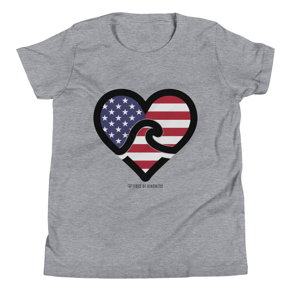 Youth Short-Sleeve T-Shirt - AMERICAN FLAG - Black Ink