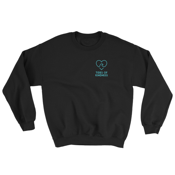 Crewneck Unisex Sweatshirt - 2 Sides - LOVE / Back – Logo/Front – Teal Ink