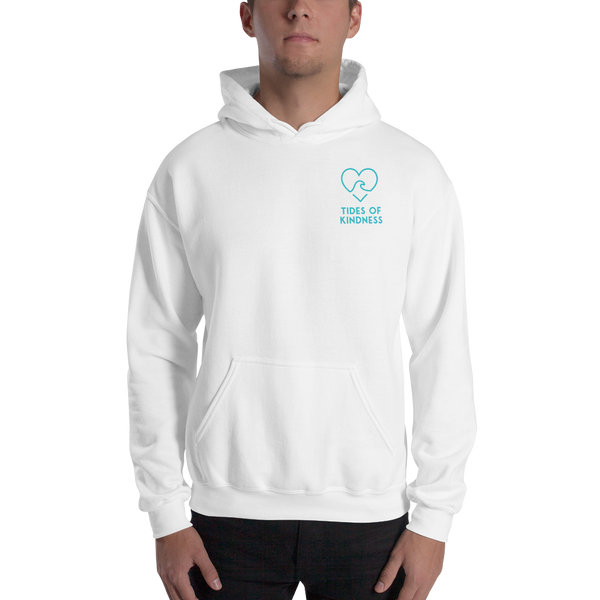 Hoodie Unisex Sweatshirt - 2 Sides - LOVE / Back – Logo/Front – Teal Ink