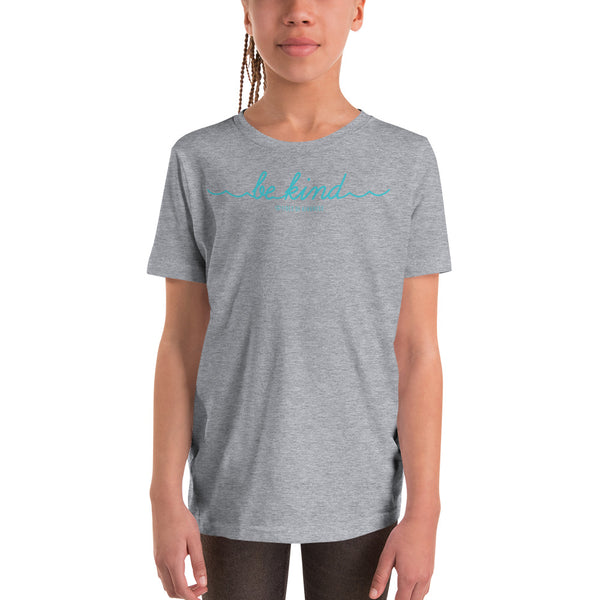 Youth Short-Sleeve T-Shirt - BE KIND - Teal Ink
