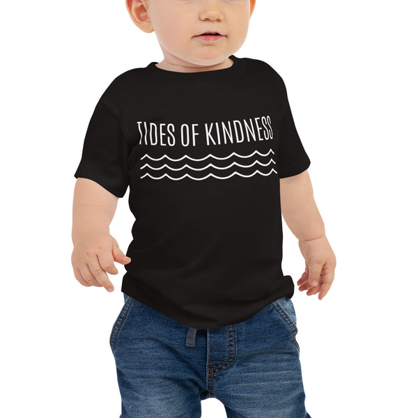 Baby Tee - TIDES of KINDNESS w/ WAVES - White Ink