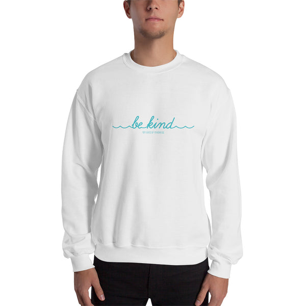 Crewneck Unisex Sweatshirt - BE KIND - Teal Ink