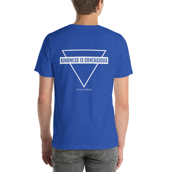 Short-Sleeve Unisex T-Shirt - KINDNESS IS CONTAGIOUS / Back - White Ink