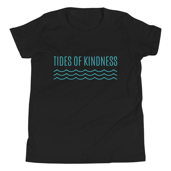 Youth Short-Sleeve T-Shirt - TIDES of KINDNESS w/ WAVES - Teal Ink