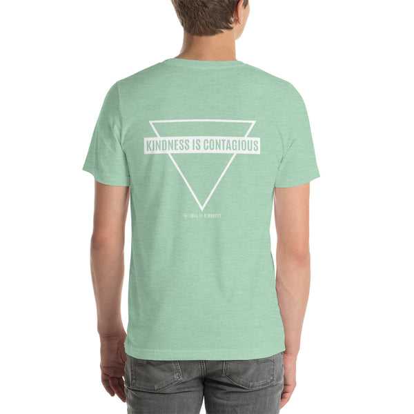 Short-Sleeve Unisex T-Shirt - KINDNESS IS CONTAGIOUS / Back - White Ink