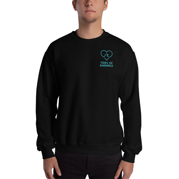 Crewneck Unisex Sweatshirt - 2 Sides - COAST 2 COAST KINDNESS / Back - Logo/Front – Teal Ink