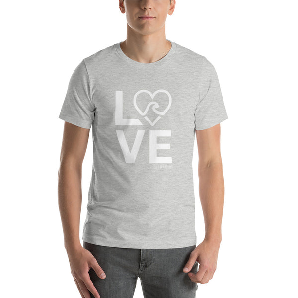 Short-Sleeve Unisex T-Shirt - LOVE / Front - White Ink