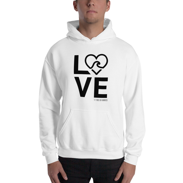 Hoodie Unisex Sweatshirt - LOVE / Front - Black Ink