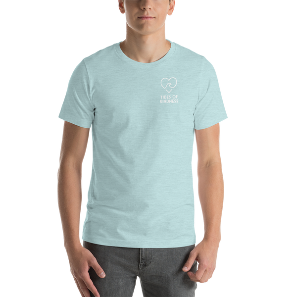Short-Sleeve Unisex T-Shirt – 2 Sides – COAST 2 COAST KINDNESS / Back – Logo/Front – White Ink