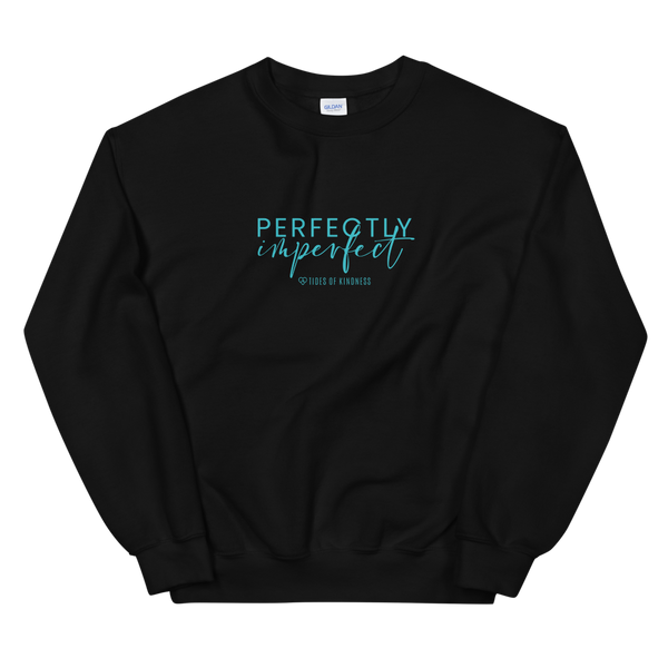 Crewneck Unisex Sweatshirt - PERFECTLY IMPERFECT - Teal Ink