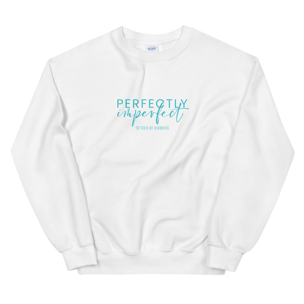 Crewneck Unisex Sweatshirt - PERFECTLY IMPERFECT - Teal Ink