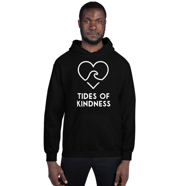 Hoodie Unisex Sweatshirt – 2 Sides – COAST 2 COAST KINDNESS / Back – Logo/Front – White Ink