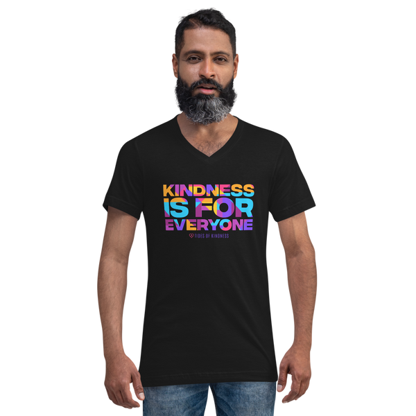 V-Neck Unisex Short-Sleeve T-Shirt - KINDNESS IS FOR EVERYONE - Multi color