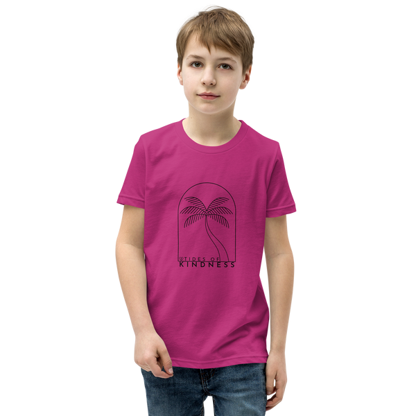 Youth Short-Sleeve T-Shirt - TIDES OF KINDNESS PALM - Black Ink