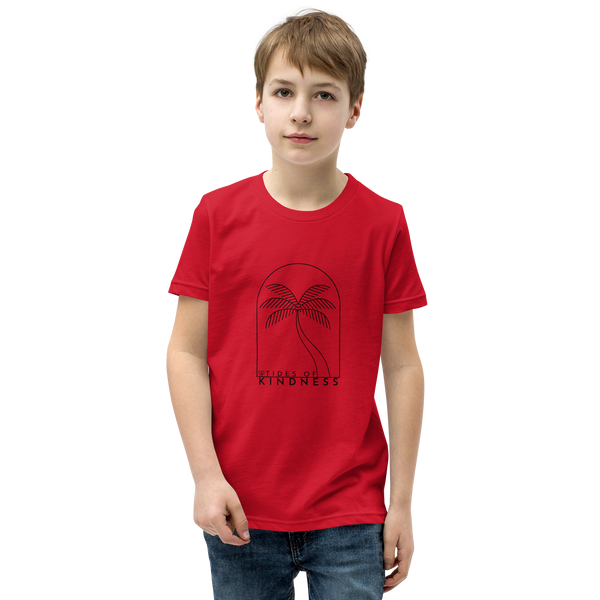Youth Short-Sleeve T-Shirt - TIDES OF KINDNESS PALM - Black Ink